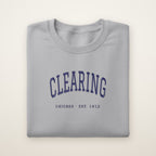 Clearing Chicago Embroidered Crewneck — Navy Thread on Sport Grey