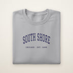 South Shore Chicago Embroidered Crewneck — Navy Thread on Sport Grey
