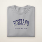 Roseland Chicago Embroidered Crewneck — Navy Thread on Sport Grey