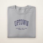 Uptown Chicago Home 2026 Embroidered Crewneck — Navy Thread on Sport Grey