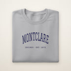 Montclare Chicago Embroidered Crewneck — Navy Thread on Sport Grey