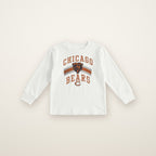 Vintage Chicago Bears Toddler Long-Sleeve Tee in White, flat lay on ivory