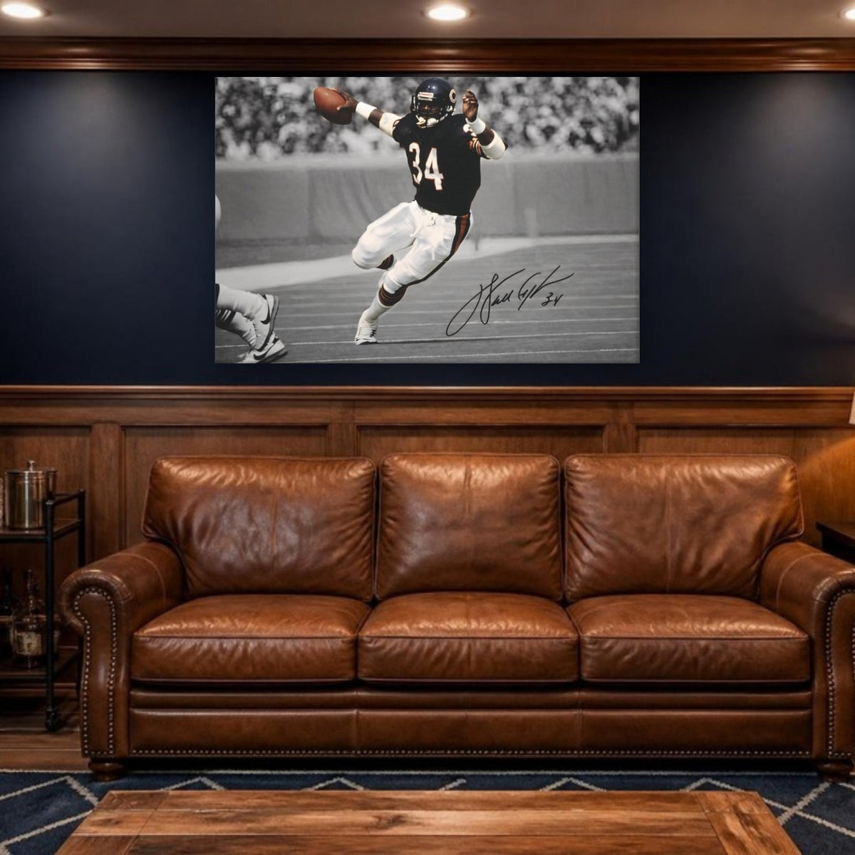 Walter Payton #34 Canvas Wall Art | Sweetness in a man cave