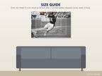 Walter Payton #34 Canvas Wall Art | Sweetness — size guide: 24 x 16, 36 x 24, 48 x 32 in to scale above a sofa