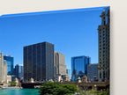 Wrigley Building Canvas Wall Art | Chicago River — close-up of the gallery-wrapped corner and 1.25-inch edge