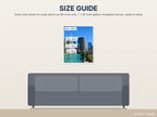 Wrigley Building Canvas Wall Art | Chicago River — size guide: 8 x 10, 11 x 14, 16 x 20, 24 x 30 in to scale above a sofa
