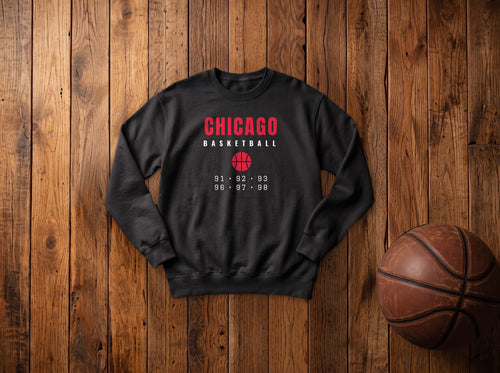 Kids Chicago basketball 91-98 crewneck, Black