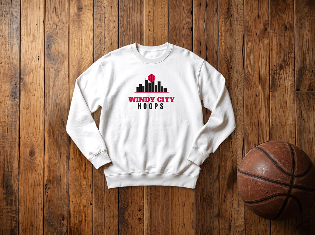 Kids Windy City Hoops crewneck, White
